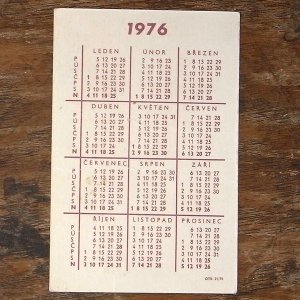 画像2: チェコスロバキア　カードカレンダー（1976年）
