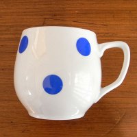 チェコ　青い水玉のマグカップ