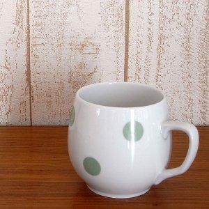 画像2: チェコ　緑の水玉のマグカップ