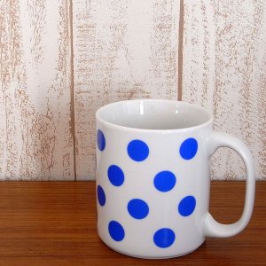 画像2: チェコ　青い水玉のマグカップ（大きめサイズ）