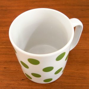 画像3: チェコ　緑の水玉のマグカップ（大きめサイズ）