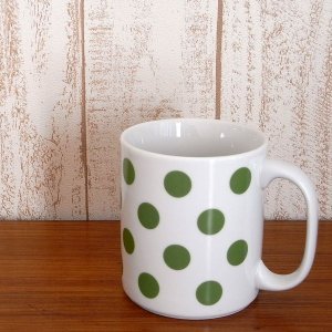 画像2: チェコ　緑の水玉のマグカップ（大きめサイズ）