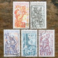 使用済切手　チェコスロバキア　人形劇（1961年）