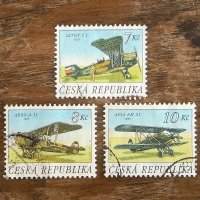 使用済切手　チェコスロバキア　プロペラ飛行機3枚セット