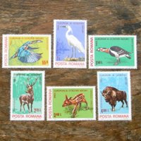 未使用切手　ルーマニア　鳥と動物（1980年）