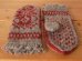 画像2: ラトビア　赤とグレーの模様編みミトン (2)