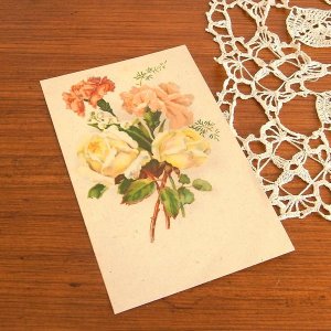 画像1: チェコ　古いポストカード　花束2