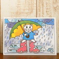 チェコのお土産ポストカード（嬉しい雨の日）
