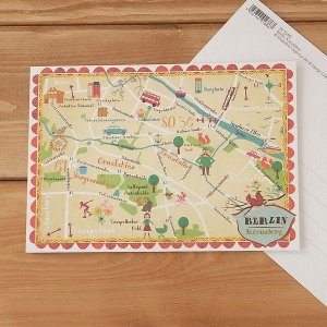 画像1: ベルリンお土産ポストカード　MAP