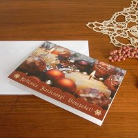 ハンガリーのクリスマスカード（封筒つき/白いキャンドル）