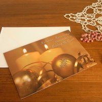 ハンガリーのクリスマスカード（封筒つき/白いキャンドル2）